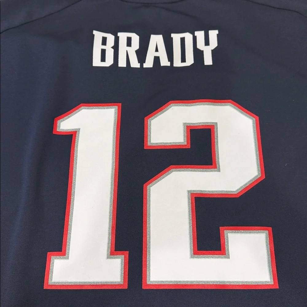 NFL Patriots Team Apparel New England Patriots #12 Tom Brady  jersey Youth XL
